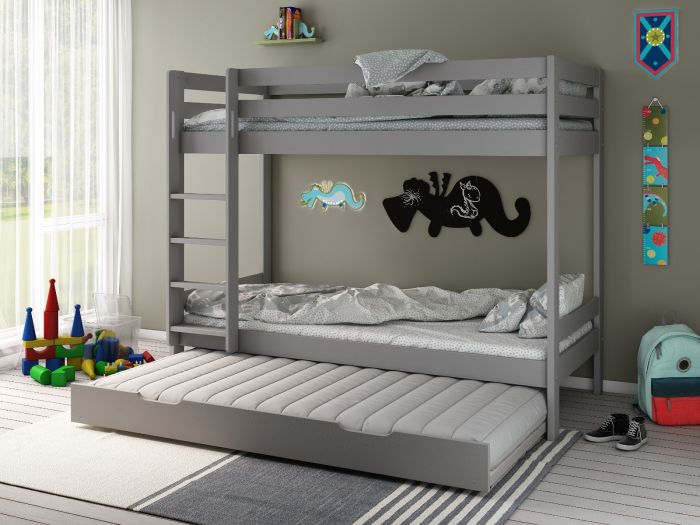 Noomi Nora Bunk Bed -Trundle and Drawers Option - Colour Option White or Grey
