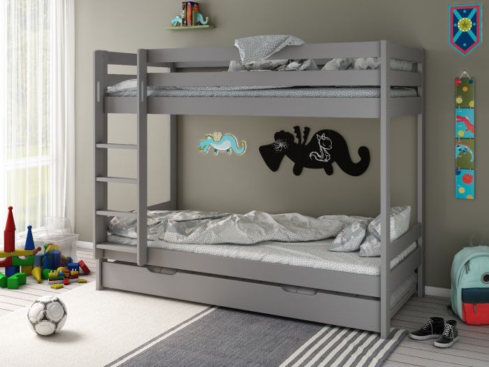 Noomi Nora Bunk Bed -Trundle and Drawers Option - Colour Option White or Grey
