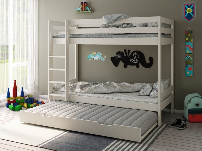 Noomi Nora Bunk Bed -Trundle and Drawers Option - Colour Option White or Grey