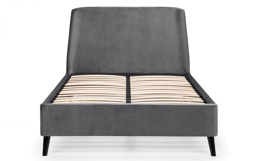 Frida Curved Velvet Bed - Available in Teal or Grey Velvet