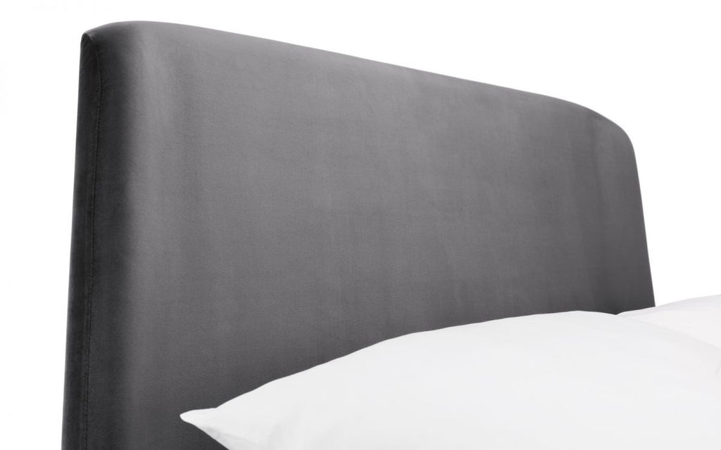 Frida Curved Velvet Bed - Available in Teal or Grey Velvet