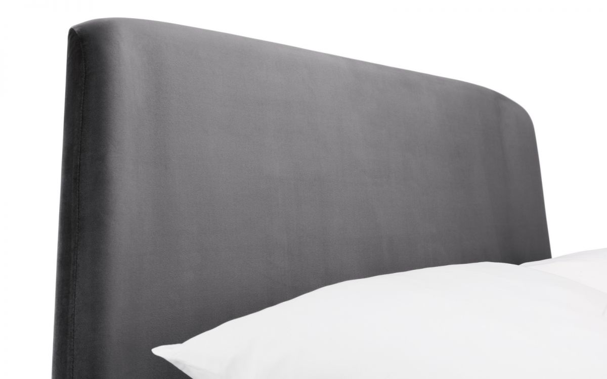 Frida Curved Velvet Bed - Available in Teal or Grey Velvet