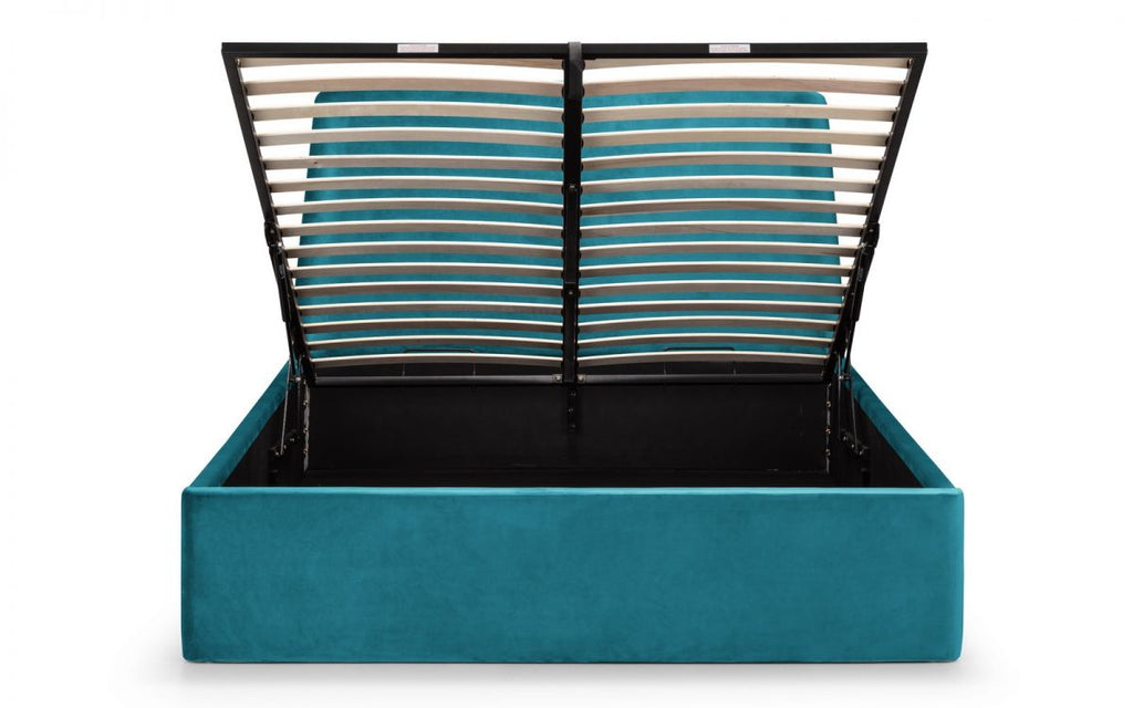 Frida Curved Velvet Ottoman Bed - Available in Teal or Grey Velvet