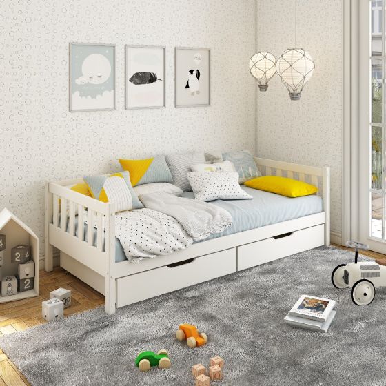 Noomi Froya Solid Wood Grow-with-Me House Bed White