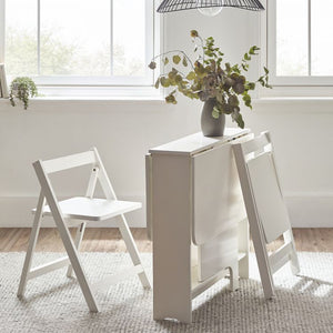 Gatan Small Gateleg Table With 2 Chairs - Available in White, Grey Or Black