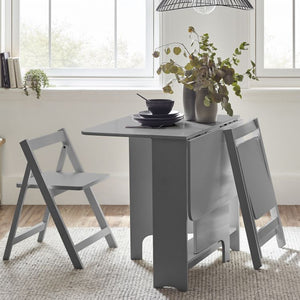 Gatan Small Gateleg Table With 2 Chairs - Available in White, Grey Or Black