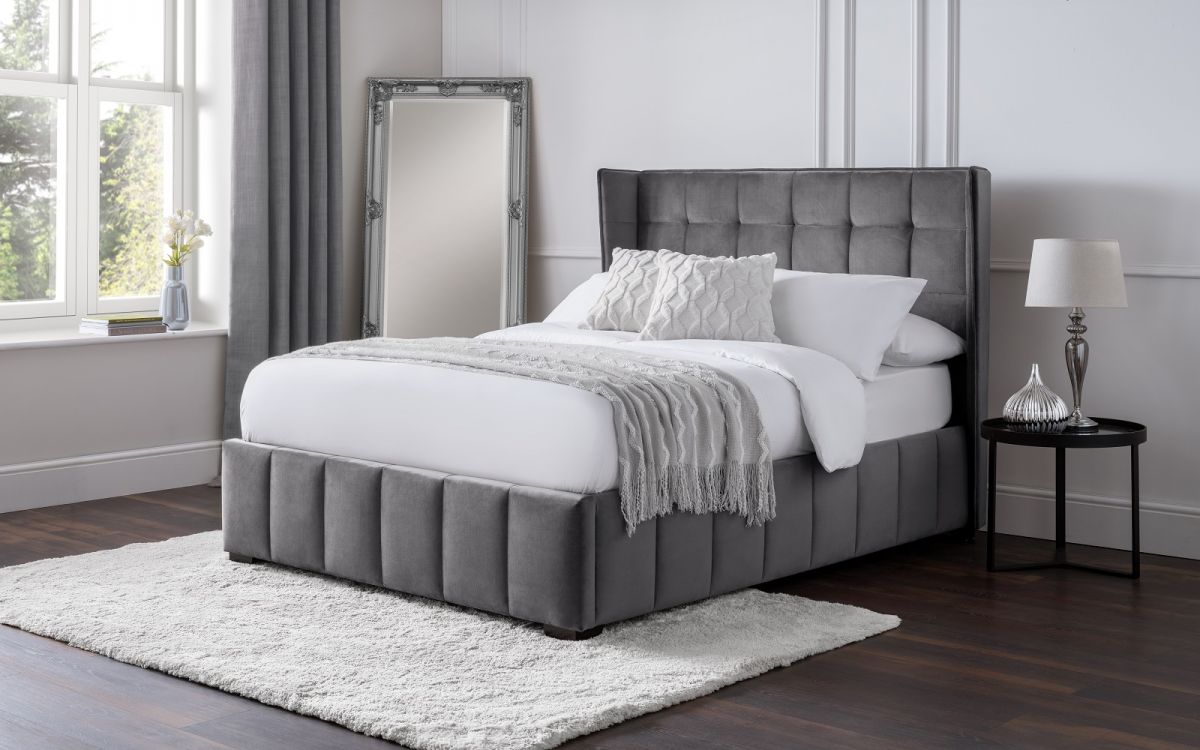 Gatsby Ottoman Bed - Light Grey - Available in Double or Kingsize
