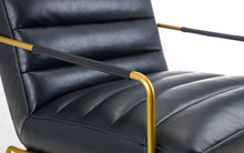 Load image into Gallery viewer, Georgie Faux Leather Black &amp; Gold Accent Chair
