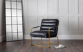 Georgie Faux Leather Black & Gold Accent Chair