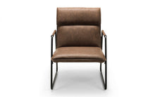 Load image into Gallery viewer, Geo Faux Leather Brown Chair
