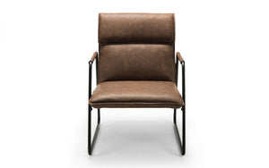 Geo Faux Leather Brown Chair