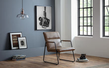 Load image into Gallery viewer, Geo Faux Leather Brown Chair
