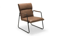 Load image into Gallery viewer, Geo Faux Leather Brown Chair
