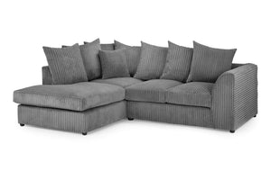 Harley Jumbo Sofa -  Grey Fabric - Available in Corner, 3 or 2