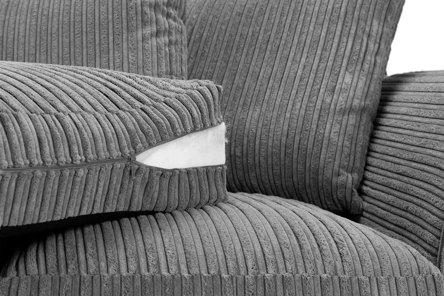 Harley Jumbo Sofa -  Grey Fabric - Available in Corner, 3 or 2