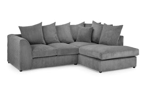 Harley Jumbo Sofa -  Grey Fabric - Available in Corner, 3 or 2