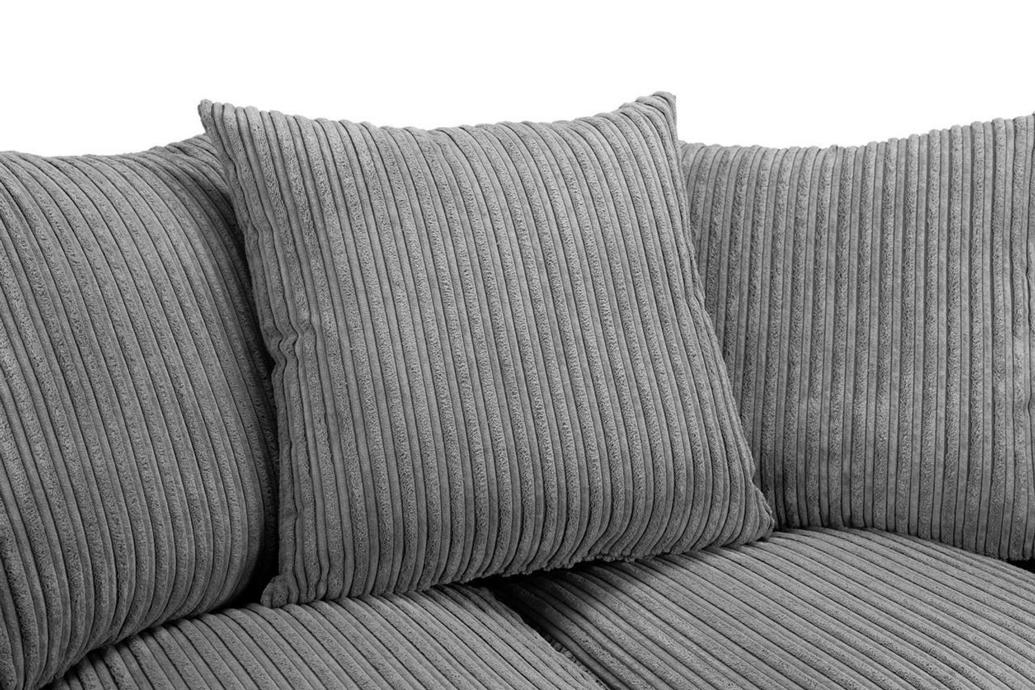 Harley Jumbo Sofa -  Grey Fabric - Available in Corner, 3 or 2