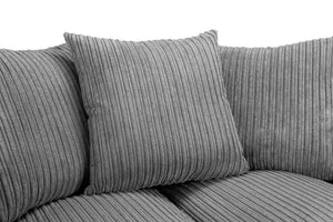 Harley Jumbo Sofa -  Grey Fabric - Available in Corner, 3 or 2