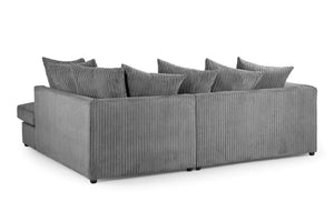 Harley Jumbo Sofa -  Grey Fabric - Available in Corner, 3 or 2