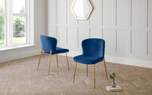 Load image into Gallery viewer, Smooth Velvet Harper Dining Chair - Available in Blue, Grey and Dusky Pink

