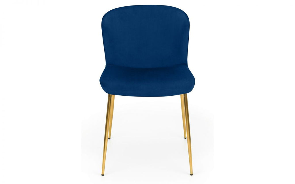 Smooth Velvet Harper Dining Chair - Available in Blue, Grey and Dusky Pink