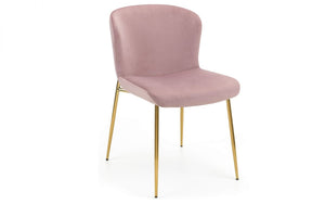 Smooth Velvet Harper Dining Chair - Available in Blue, Grey and Dusky Pink