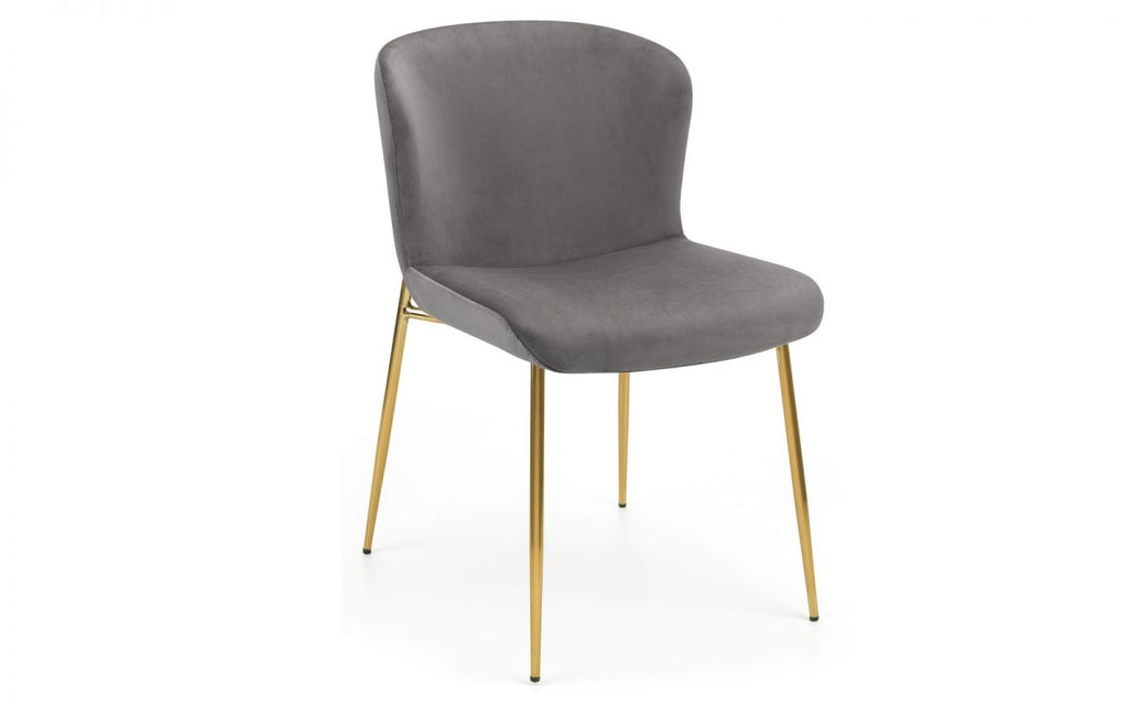 Smooth Velvet Harper Dining Chair - Available in Blue, Grey and Dusky Pink