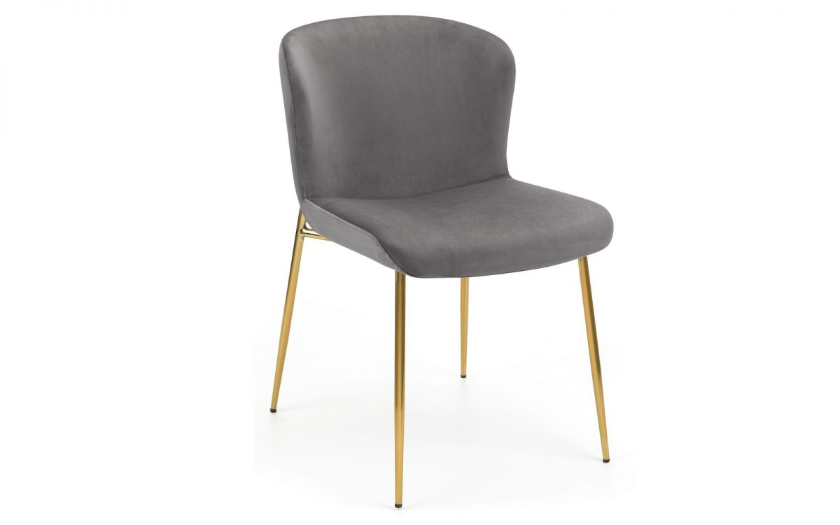 Smooth Velvet Harper Dining Chair - Available in Blue, Grey and Dusky Pink
