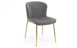 Smooth Velvet Harper Dining Chair - Available in Blue, Grey and Dusky Pink