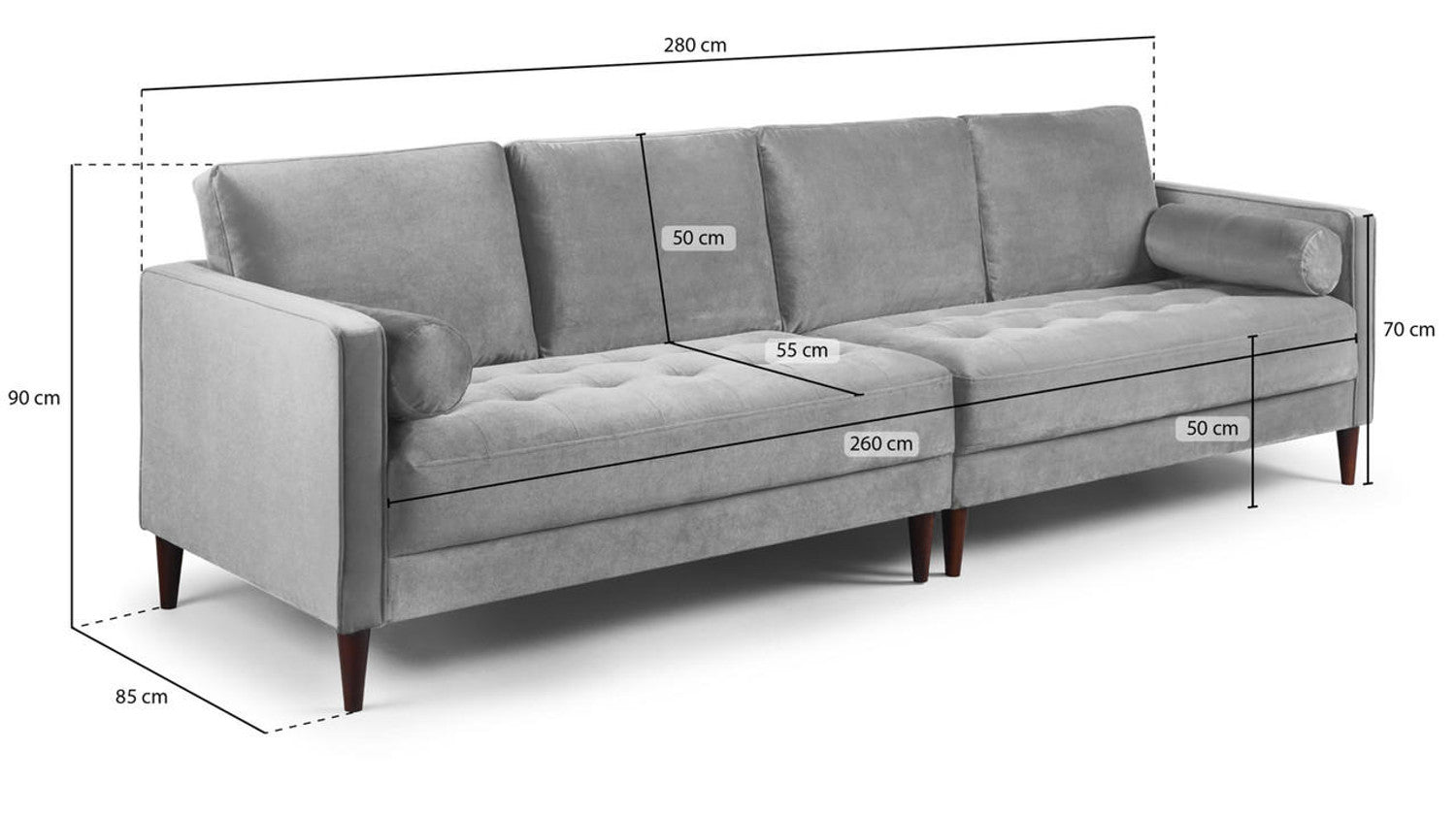 Harper Sofa Set - Available in 4, 3, 2 Seaters & Armchair - Colour Options in Plush, Teal, Blue, Green, Grey, Biege