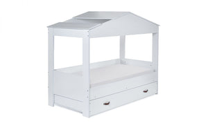 Kids Hazel Low Sleeper With Storage Drawer - White - Optional Mattress