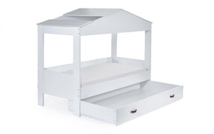 Kids Hazel Low Sleeper With Storage Drawer - White - Optional Mattress