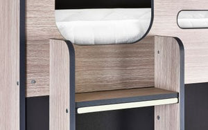 Zeus Highsleeper - All White, Anthracite or WoodGrain & Anthracite - Mattress Option