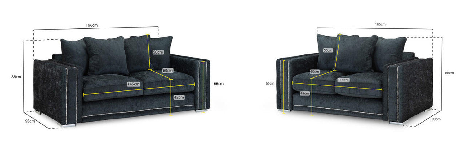 Bentley Sofa - Plush Charcoal - Available in a Large Corner & 3+2 Set