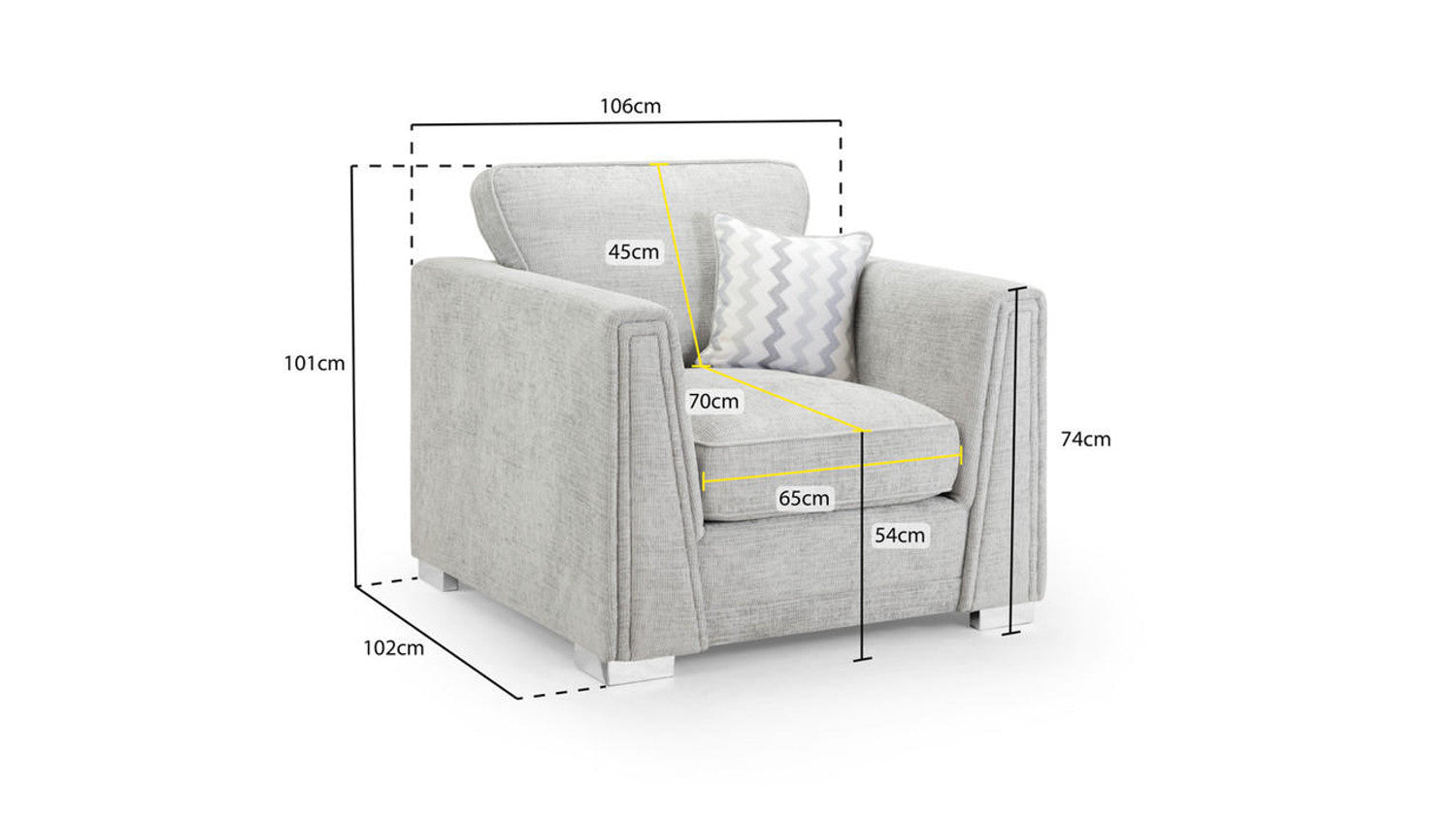 Cony Grey Scatterback Sofa Set - Available in 3, 2 & Armchair