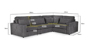 Kiana Sofa Set - Grey or Mocha - Available in a Large/Small Corners & Modulars to Build Your Own Size