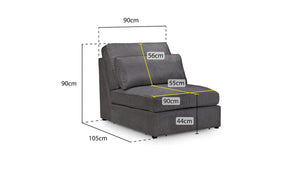 Kiana Sofa Set - Grey or Mocha - Available in a Large/Small Corners & Modulars to Build Your Own Size