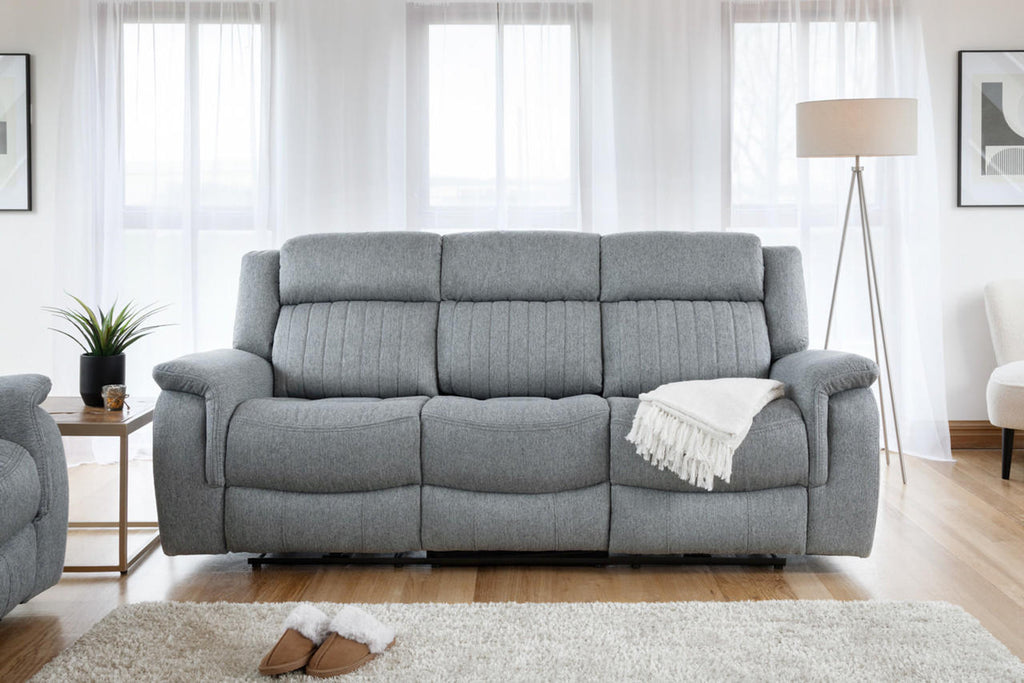 Linden Grey Sofa Set - Electirc Recliner With USB & Charging Ports - Available in 3, 2 & Armchair