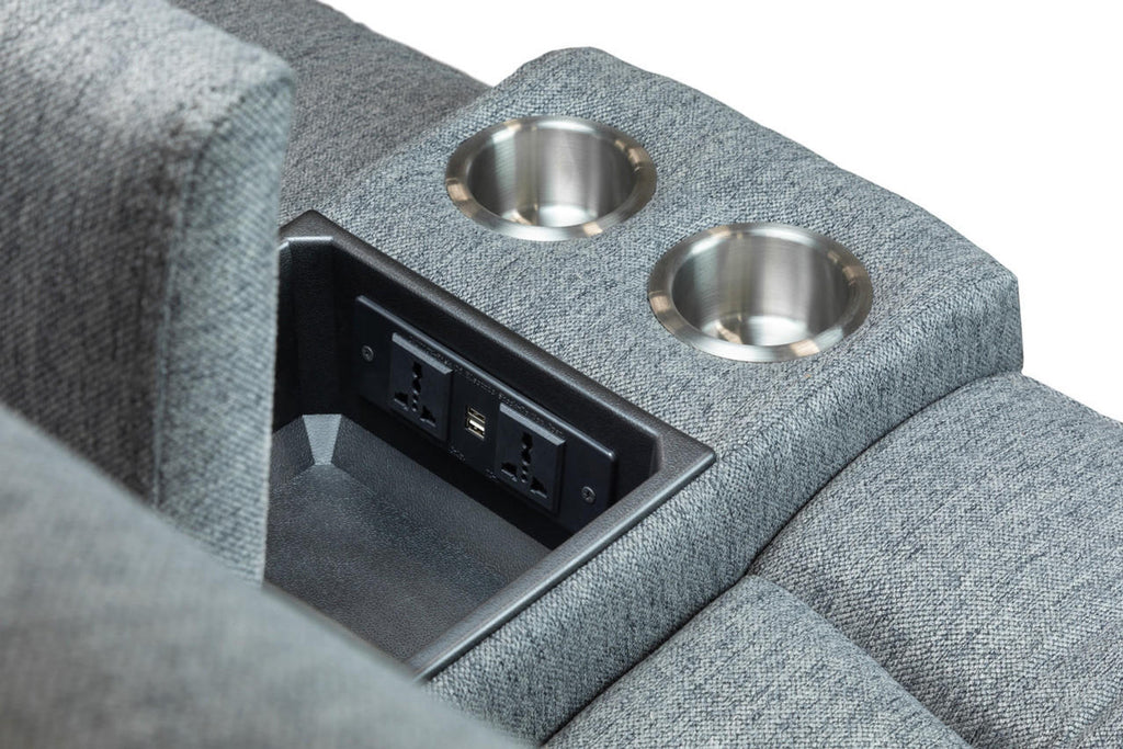 Linden Grey Sofa Set - Electirc Recliner With USB & Charging Ports - Available in 3, 2 & Armchair