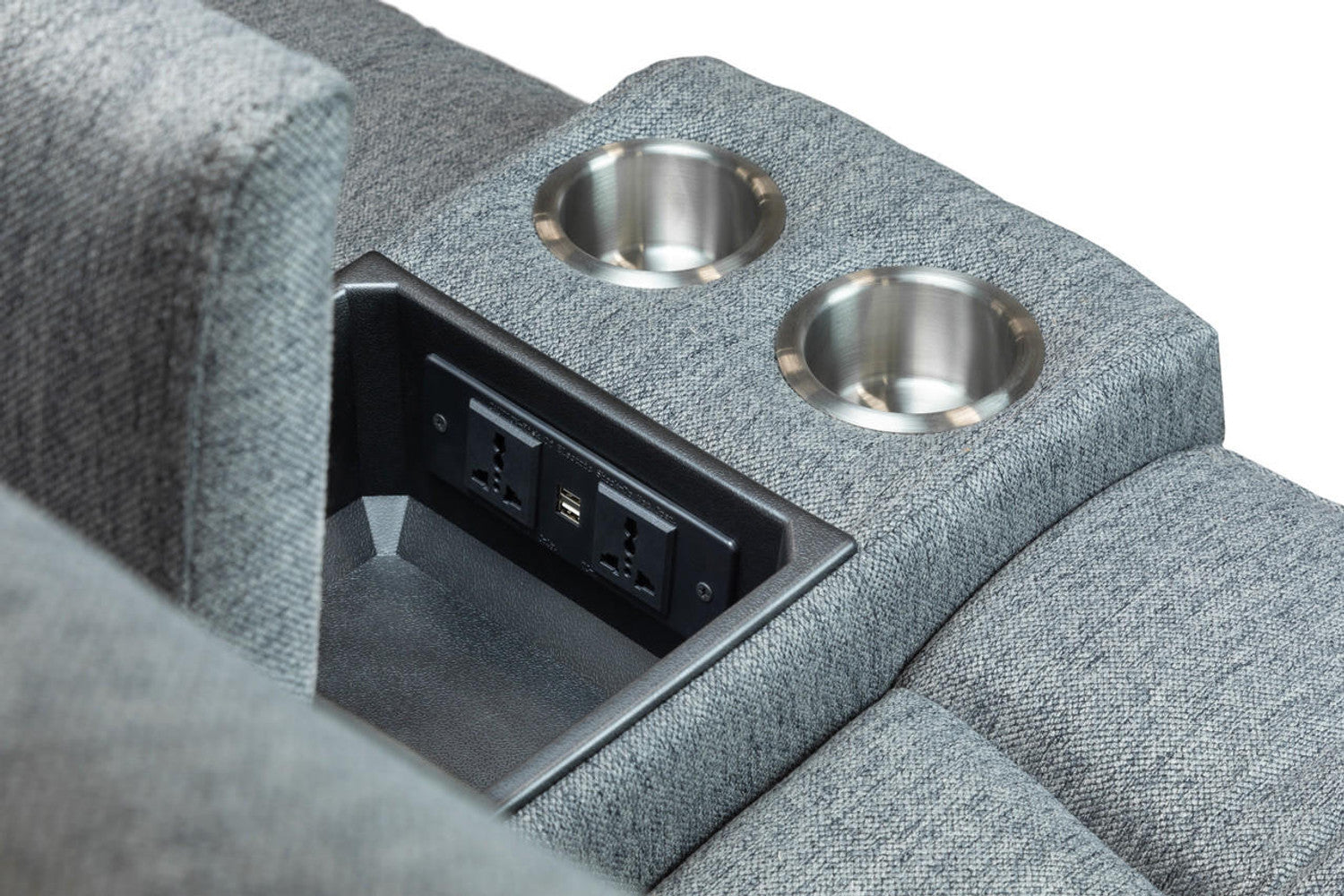 Linden Grey Sofa Set - Electirc Recliner With USB & Charging Ports - Available in 3, 2 & Armchair