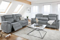 Linden Grey Sofa Set - Electirc Recliner With USB & Charging Ports - Available in 3, 2 & Armchair