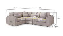 Load image into Gallery viewer, Mirabel Corner Sofa - Grey or Mocha Plush - Available in Left or Right Hand Facing
