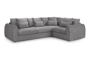 Mirabel Corner Sofa - Grey or Mocha Plush - Available in Left or Right Hand Facing