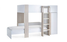 Load image into Gallery viewer, Kids Horizon Bunk Bed - Pale Wood And White - Optional Mattress
