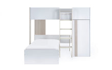 Load image into Gallery viewer, Kids Horizon Bunk Bed - Pale Wood And White - Optional Mattress
