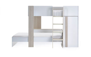 Kids Horizon Bunk Bed - Pale Wood And White - Optional Mattress