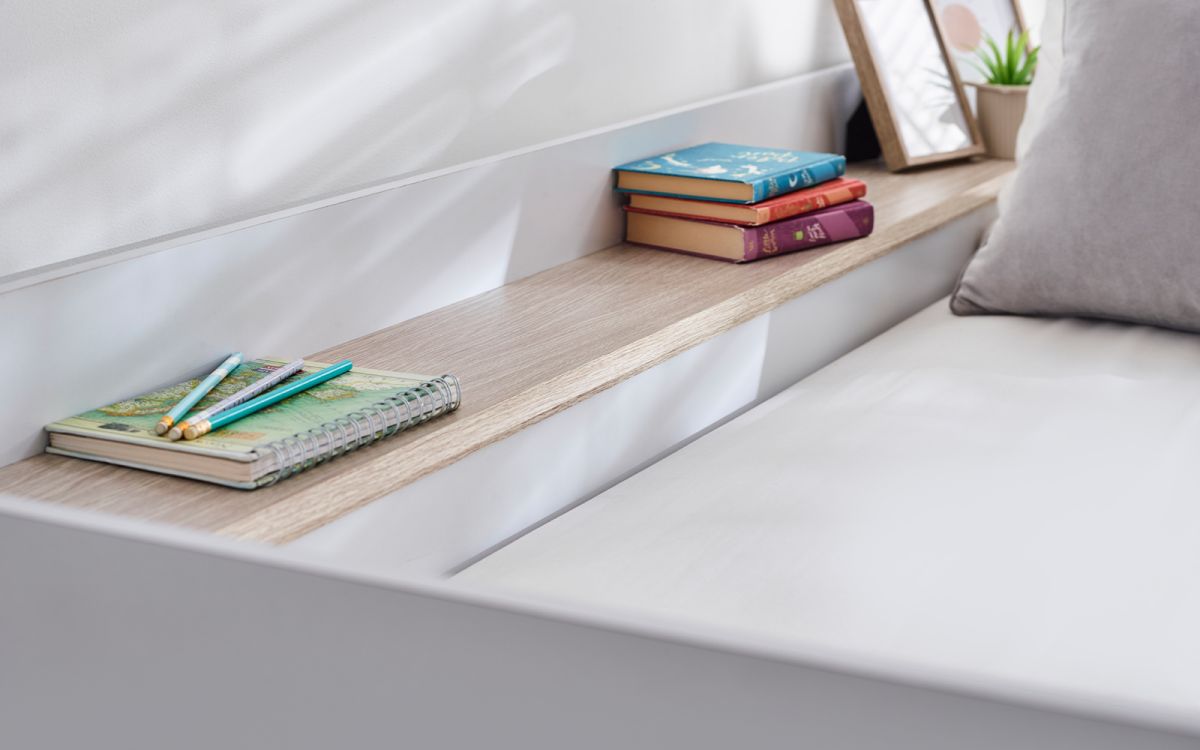 Kids Horizon Bunk Bed - Pale Wood And White - Optional Mattress