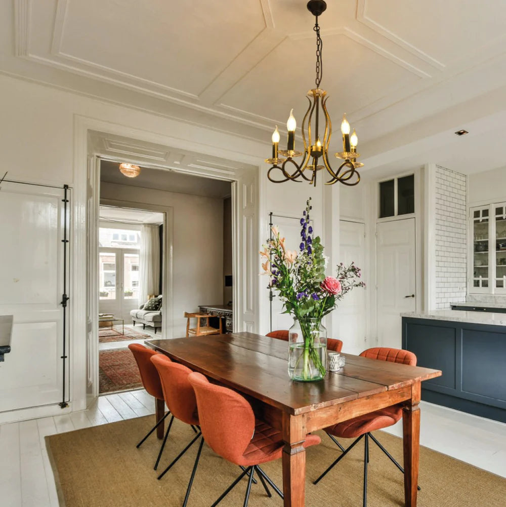 Pictor Candle Vintage Rustic Black French Chandelier Ceiling Light - Available in 3, 5 & 8 Candles