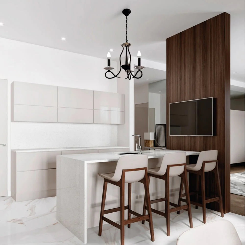 Pictor Candle Vintage Rustic Black French Chandelier Ceiling Light - Available in 3, 5 & 8 Candles