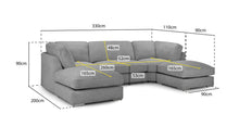 Load image into Gallery viewer, Inga Fullback Large Corner Sofa - Available Grey Or Biege - 330x200x200cm
